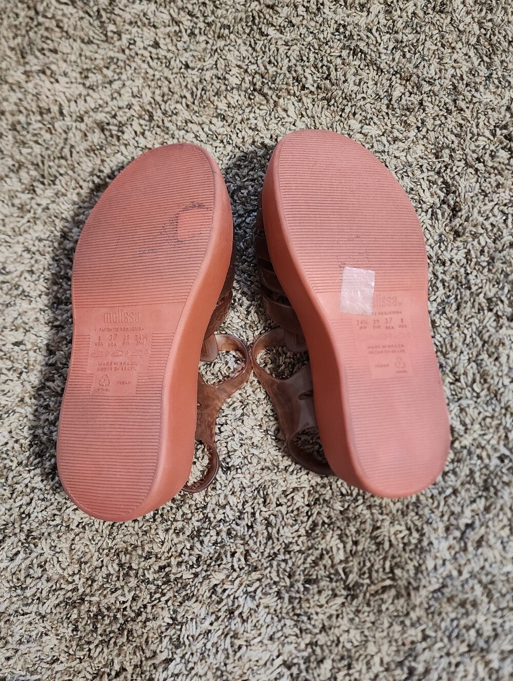 Melissa Possession Platform Terracotta Vegan Jelly Sandals Size 8 Fisherman - Picture 8 of 9